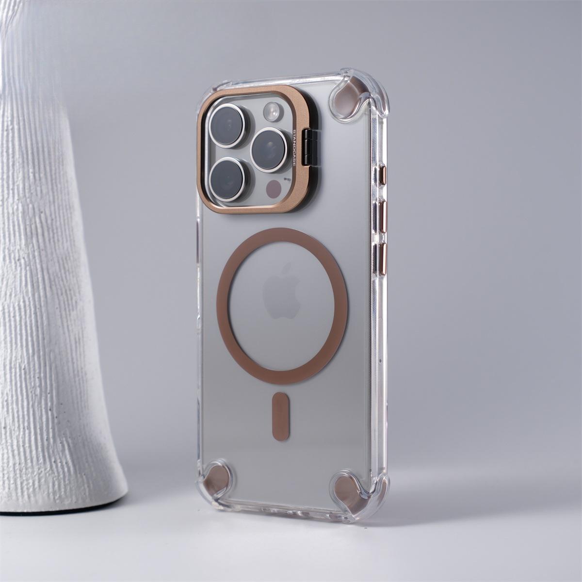 Premium Transparent Hybrid Camera Stand Magnetic Ring Case for iPhone
